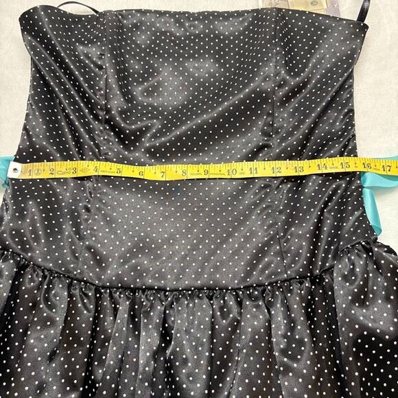 Vintage Jessica McClintock Gunne Sax Black Polka Dot Party Prom Dress Size 13/14 - Picture 10 of 13